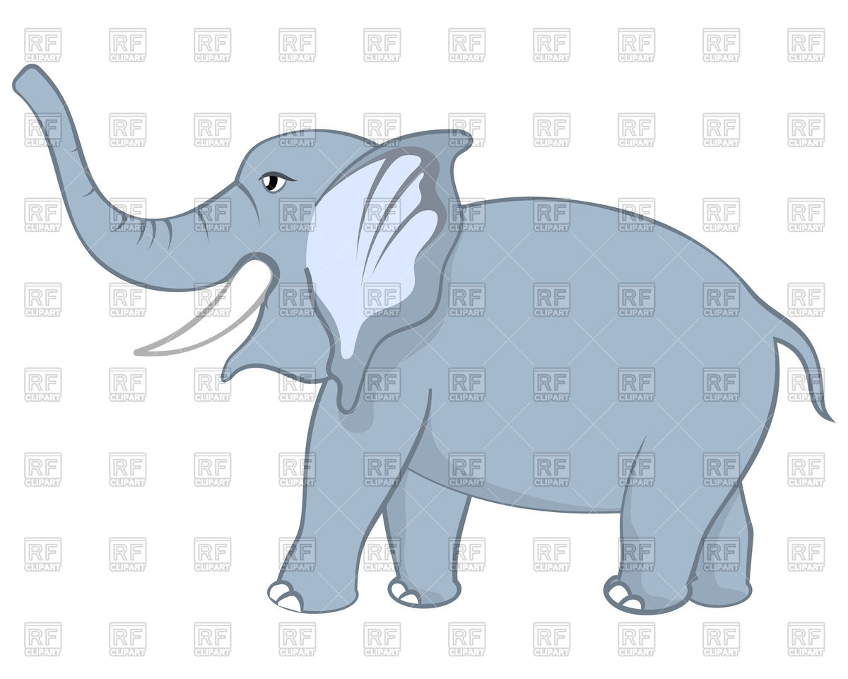 1200x960 Funny Cartoon Character Elephant Vector Image Of Plants