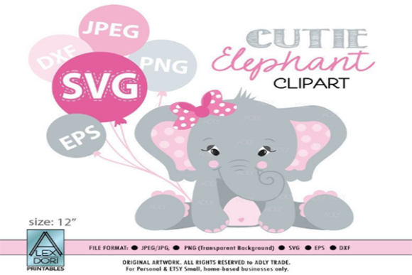 580x387 Girl Elephant Pink Vector Clip Art Graphic