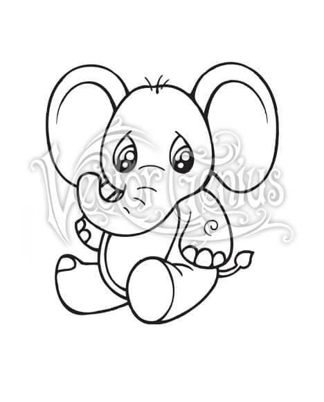 468x580 High Resolution Cute Sad Sitting Elephant Clip Art Stock Art