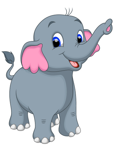 416x495 Lovely Cartoon Elephant Vector Material Free Download