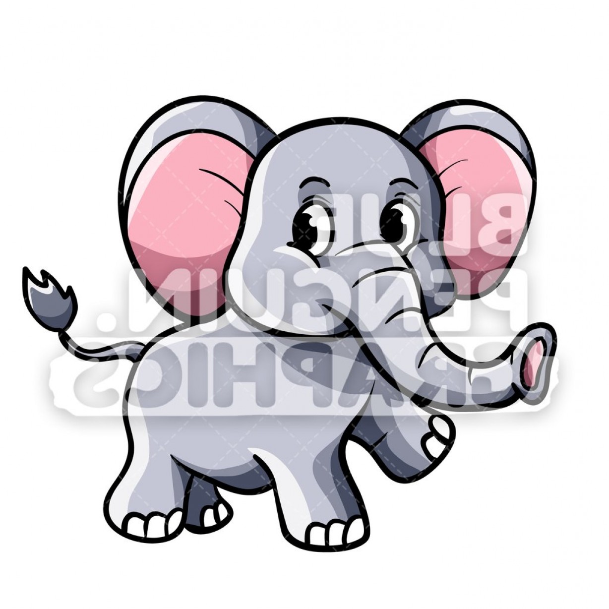 1228x1228 Cute Elephant Vector Cartoon Clipart Illustration Soidergi