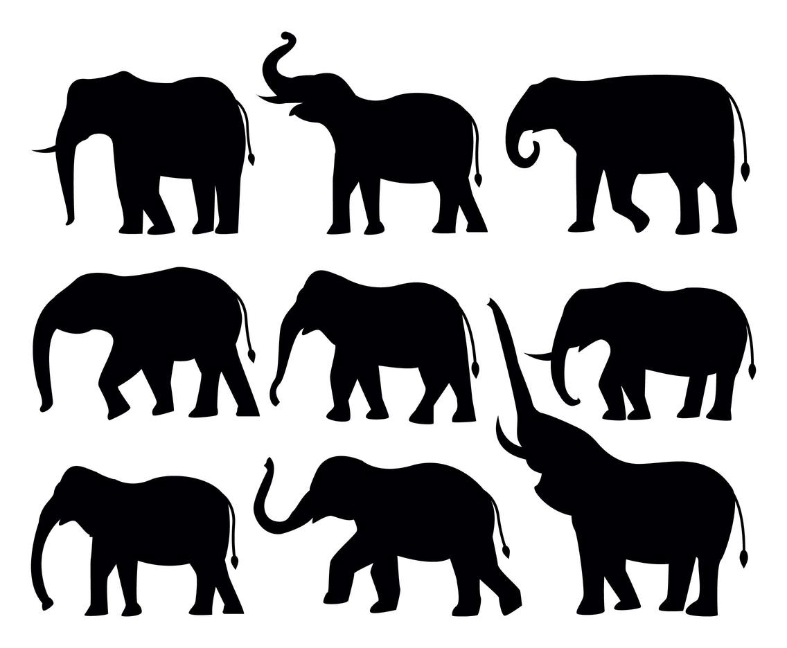 Free Elephant Silhouttes Vector Vector Art Graphics 1136x936 Free Elephant Silhouttes Vector Vector Art Graphics