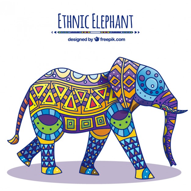 626x626 Native Decorated Elephant Vector Free Download