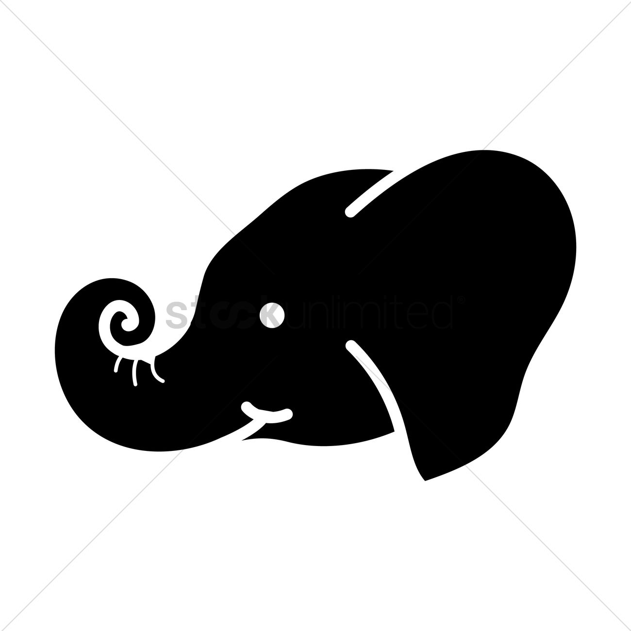 1300x1300 Elephant Vector Image