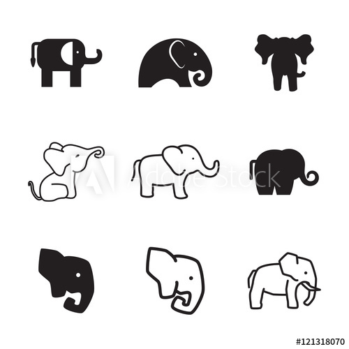500x500 Elephant Vector Icons