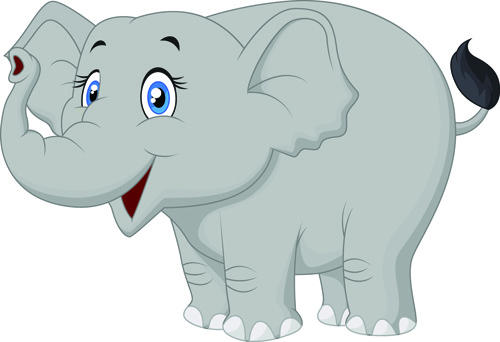 500x342 Lovely Cartoon Elephant Vector Free Vector In Encapsulated