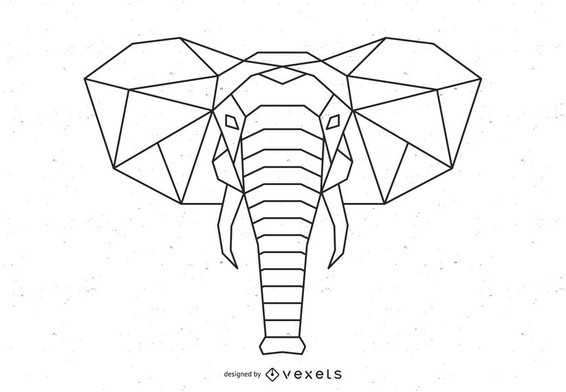823x570 Polygonal Elephant Vector Design