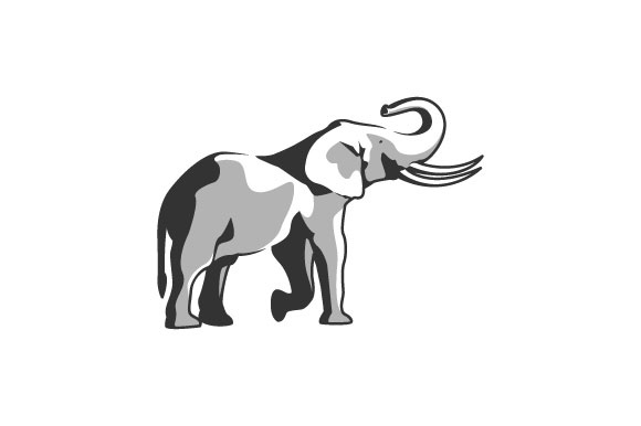 580x386 Elephant Vector Silhouette Graphic