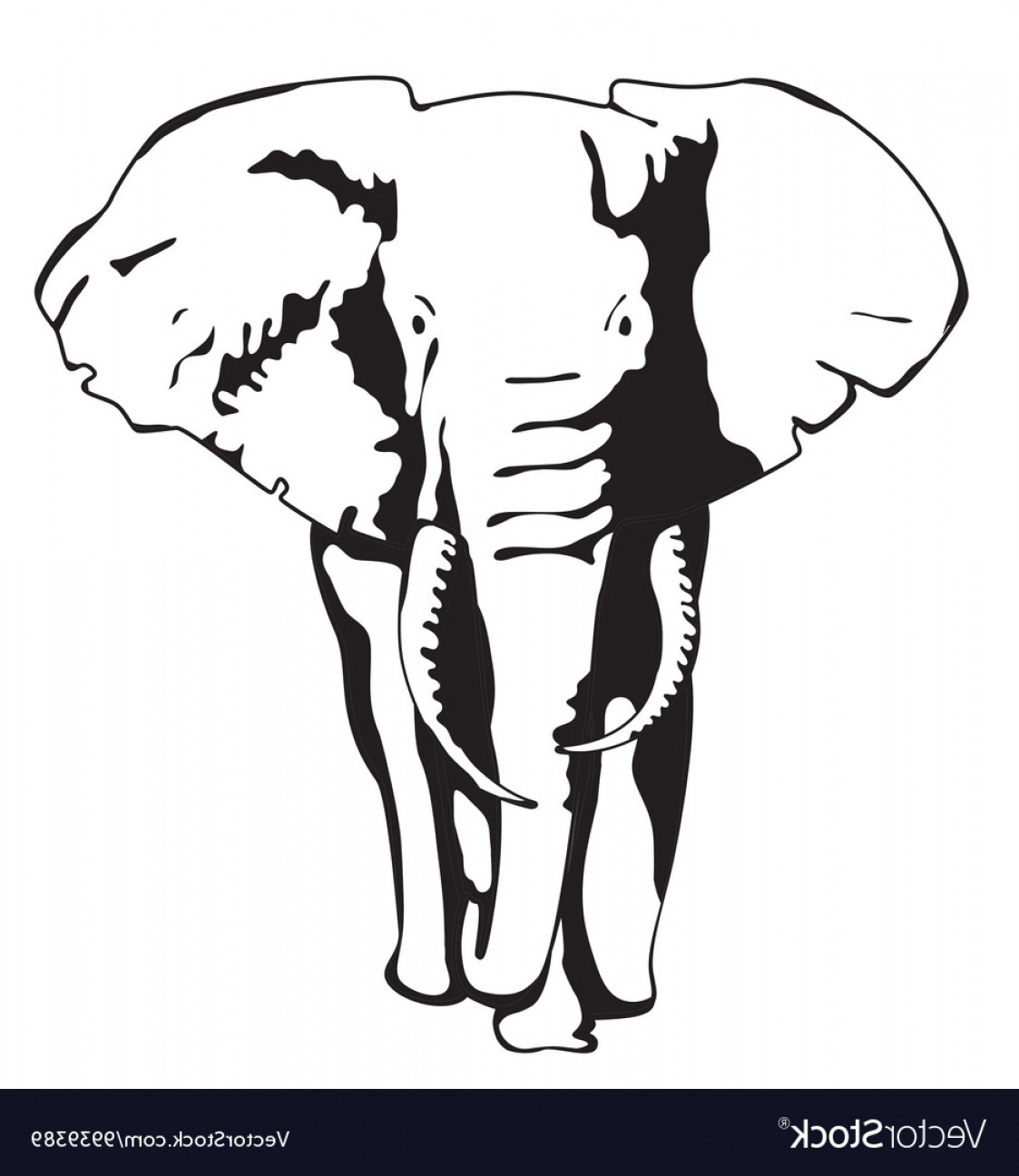 1123x1296 Drawing Silhouette Of A Moving Elephant Vector Handandbeak