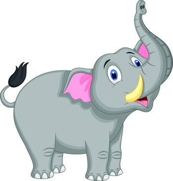 Lovely Cartoon Elephant Vector Free Png 350x368 Lovely Cartoon Elephant Vector Free Png