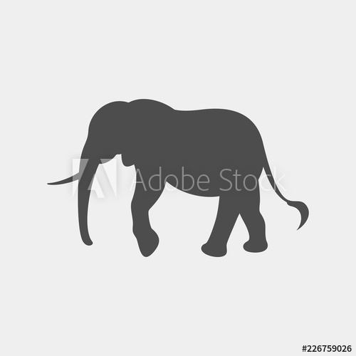 500x500 Elephant Vector Silhouette Flat Wild Animal Silhouette