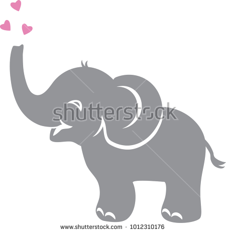 450x464 Baby Elephant Silhouette Vector