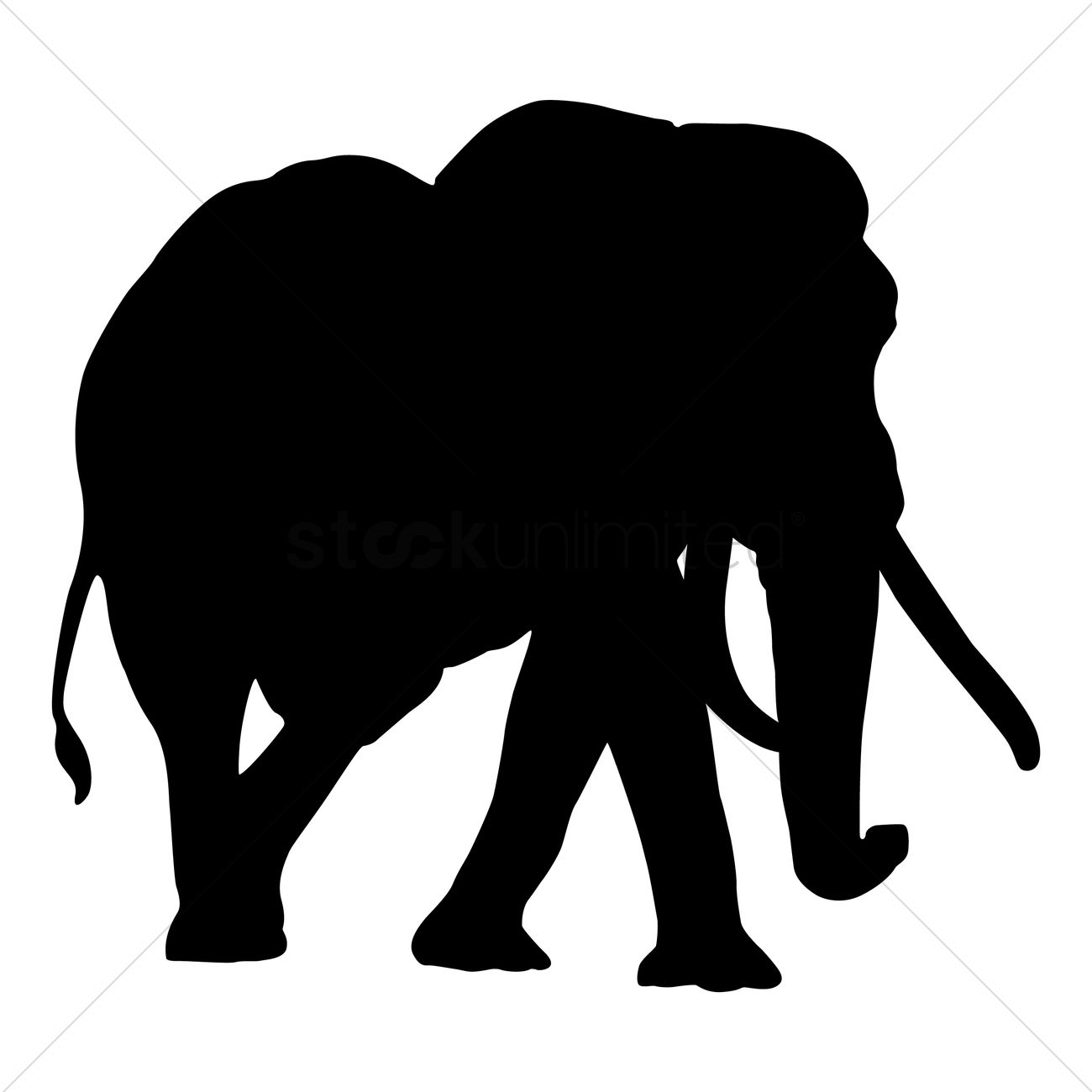 1300x1300 Silhouette Of Elephant Vector Image