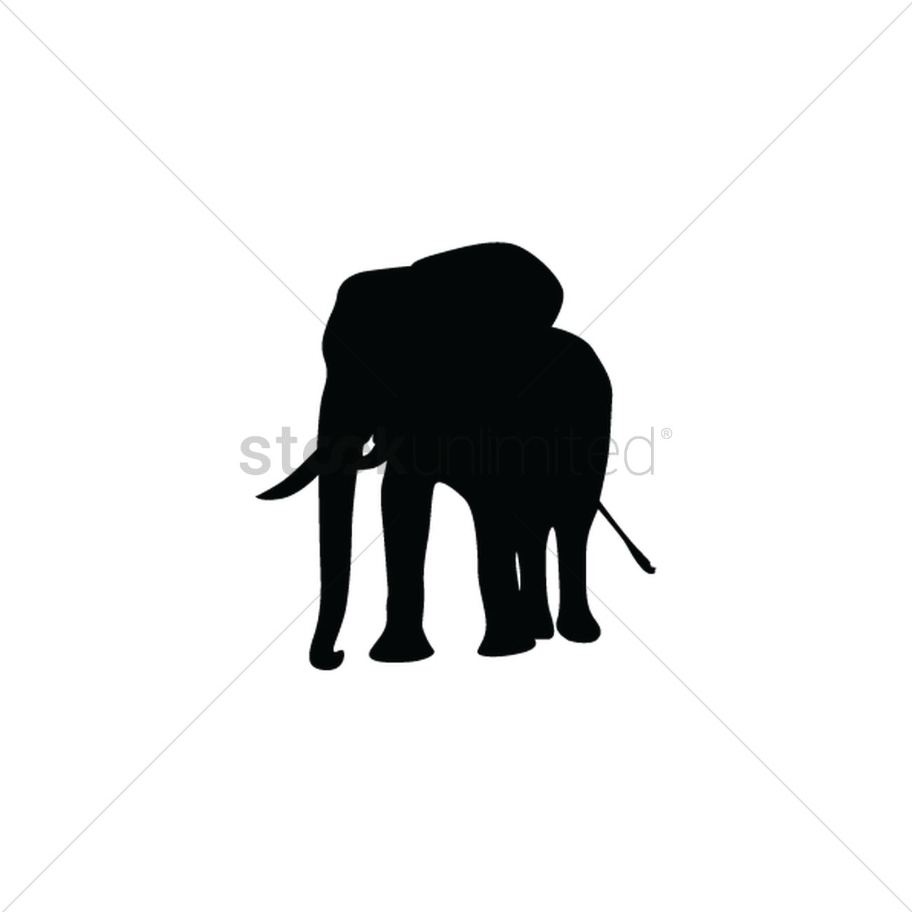 1300x1300 Silhouette Of Elephant Vector Image