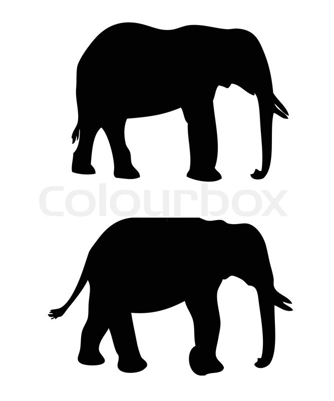 667x800 Silhouettes Of Elephants Vector Stock Vector Colourbox