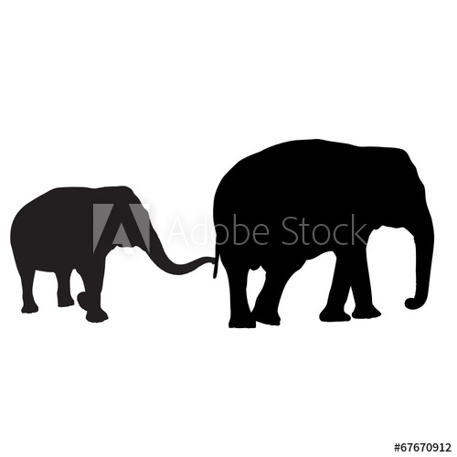 500x500 Elephant Vector Silhouette