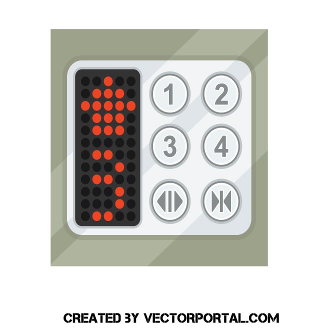 660x660 Elevator Buttons Vector Image