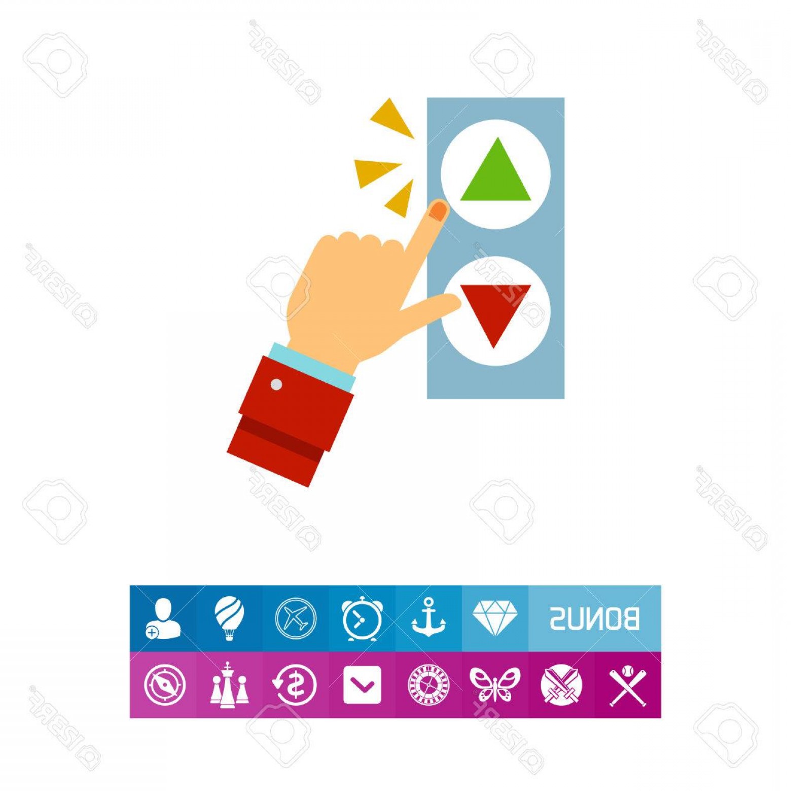 1560x1560 Photostock Vector Vector Icon Of Hand Pushing Elevator Buttons
