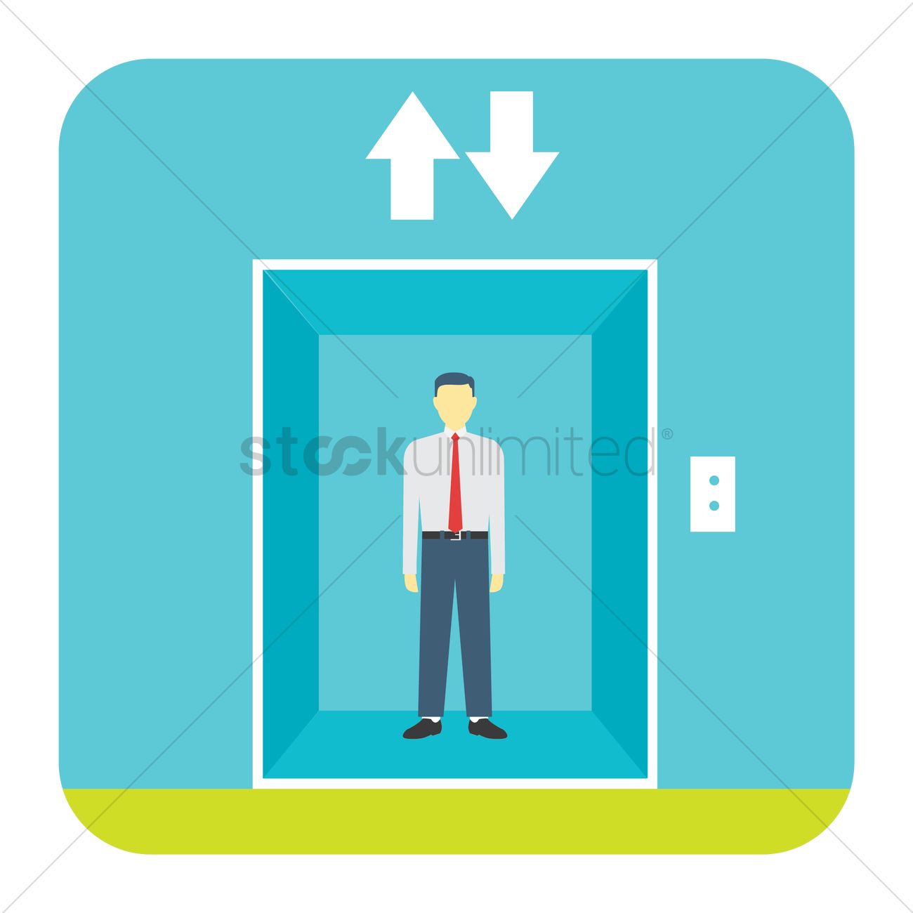 1300x1300 Man Inside The Elevator Vector Image