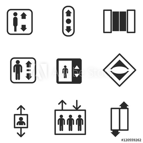 500x500 Elevator Vector Icons