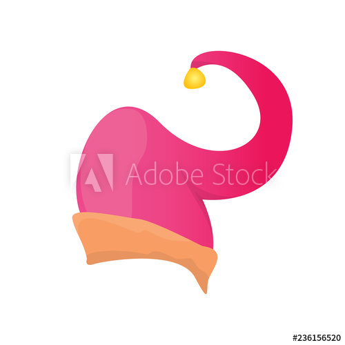 500x500 Vector Funky Pink Stripped Cartoon Christmas Elf Hat Isolated
