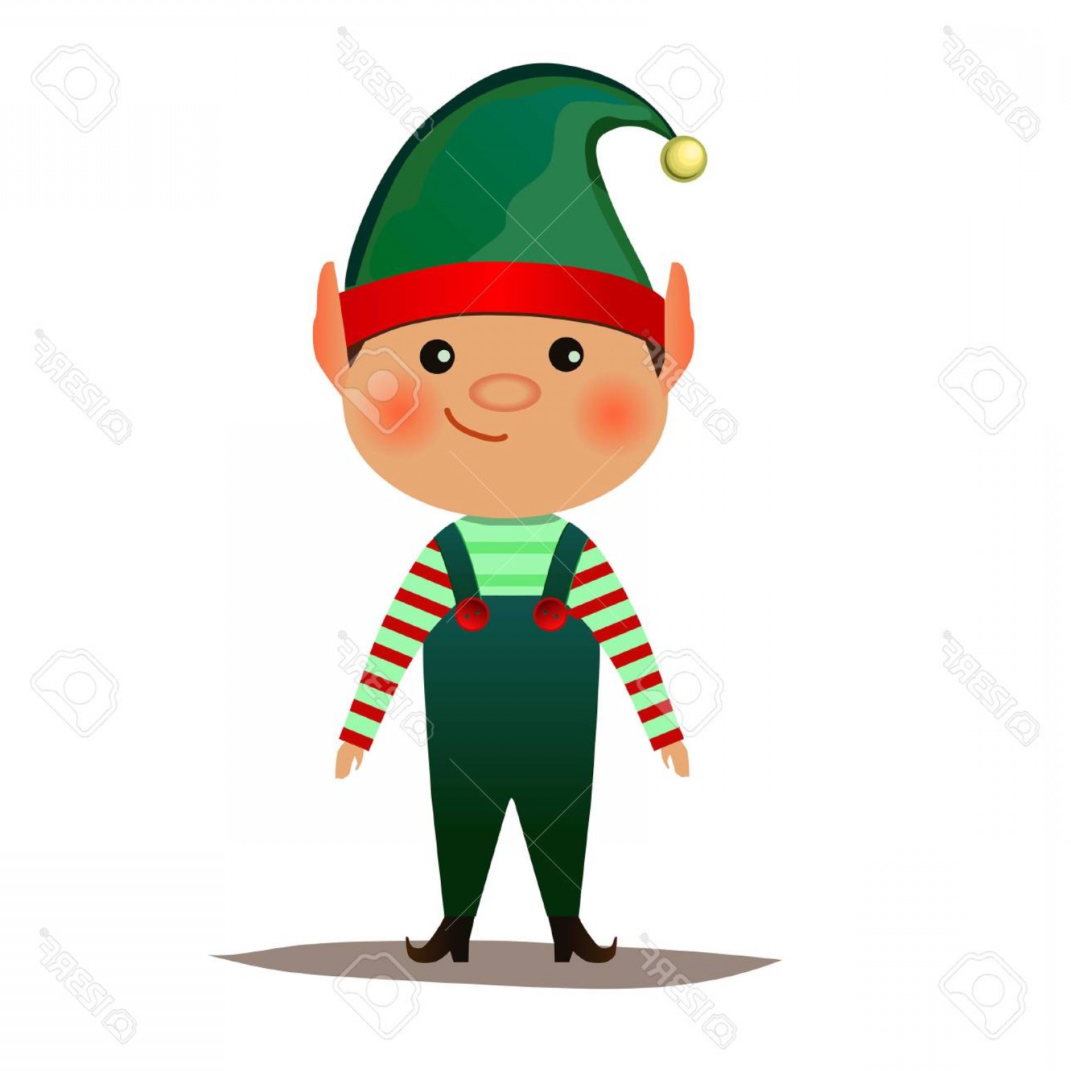 1560x1560 Photostock Vector A Little Elf In A Hat And Overalls Christmas Elf
