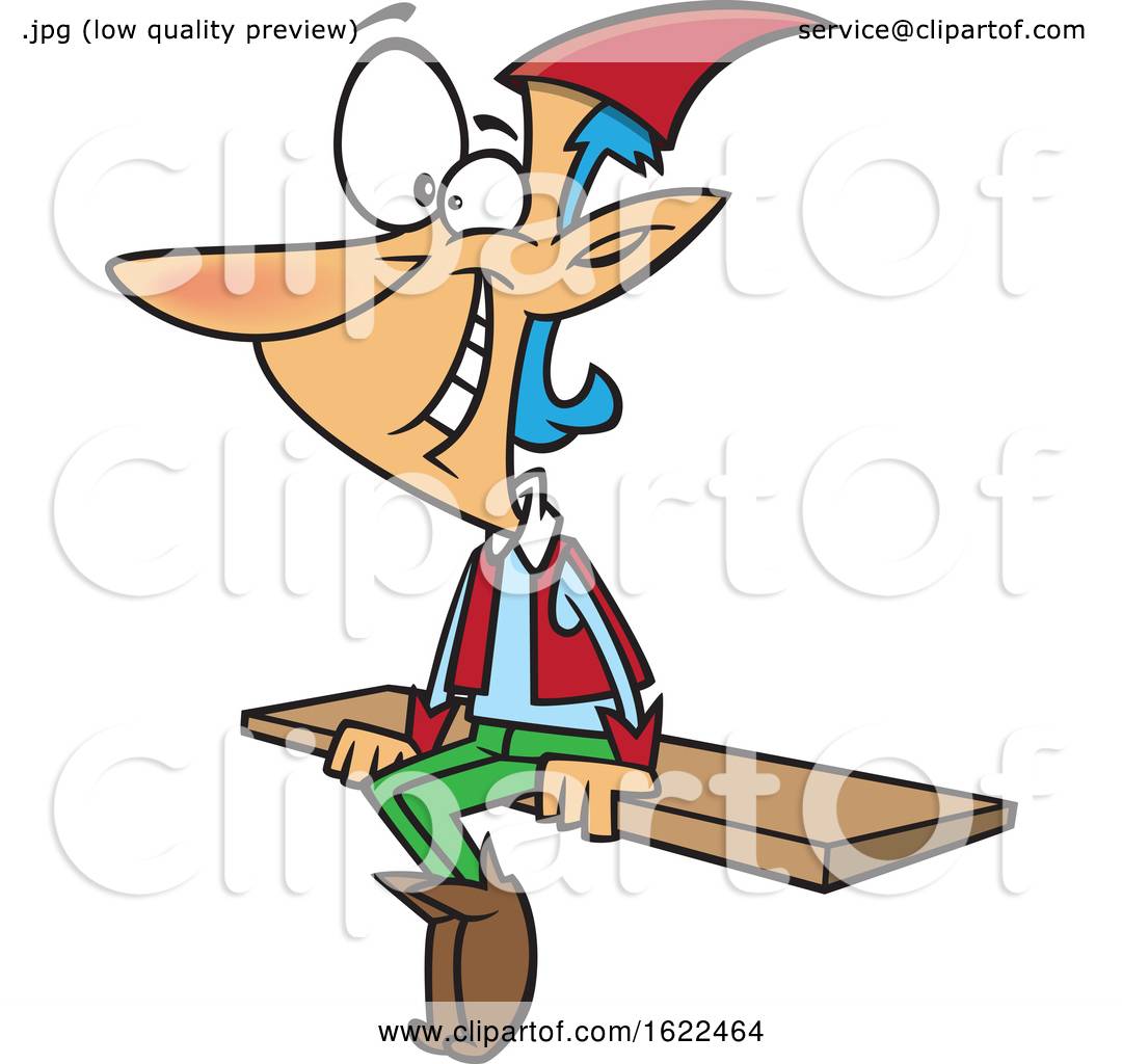 1080x1024 Clipart Of A Cartoon Christmas Elf Sitting On A Shelf