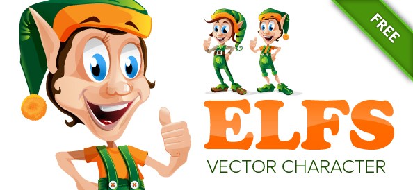 594x274 Elf Vector Character Set