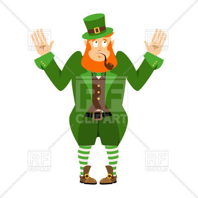 400x400 Leprechaun With Pipe Surprised