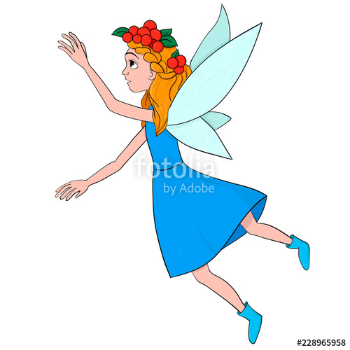 500x500 Rowan Lovely Little Fairy Elf Vector Illustration On White