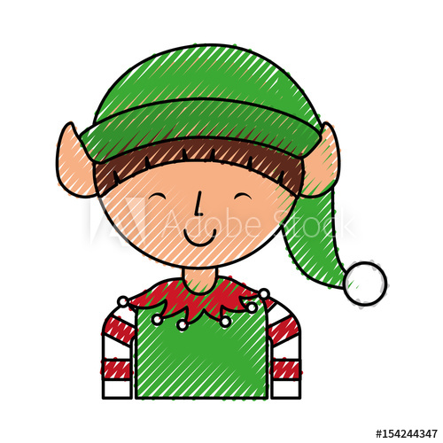 500x500 Cute Little Christmas Boy Elf Vector Illustration Graphic Design
