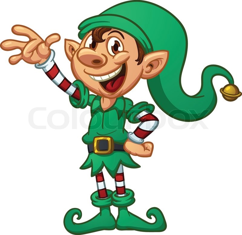 800x776 Cartoon Christmas Elf Vector Stock Vector Colourbox