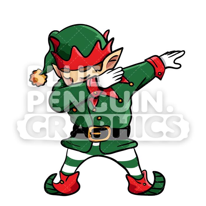 700x700 Christmas Elf Dabbing Christmas Vector Cartoon Clipart