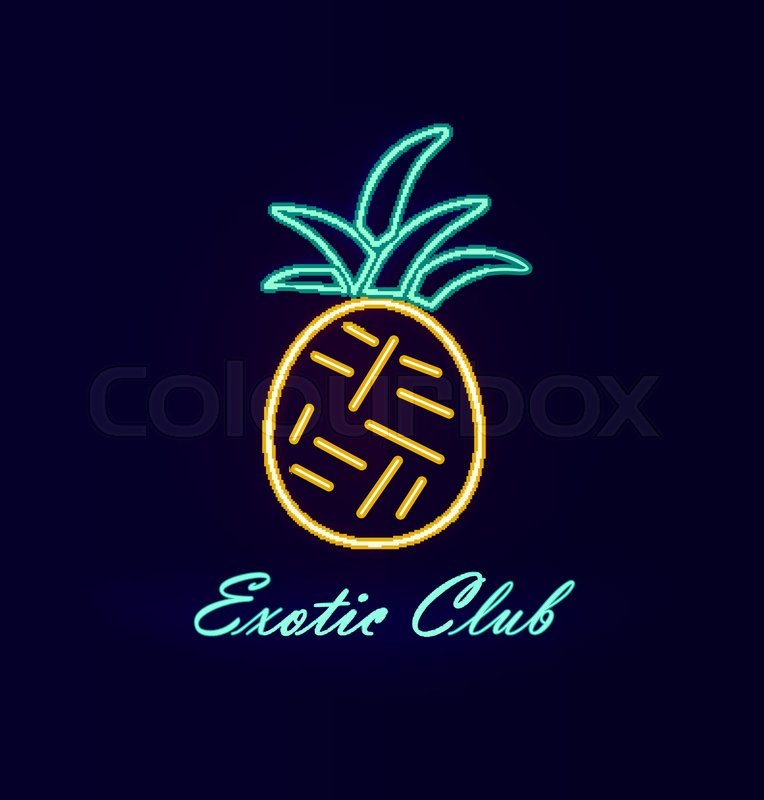 764x800 Elite Club Neon Signboard, Poster With Stock Vector Colourbox