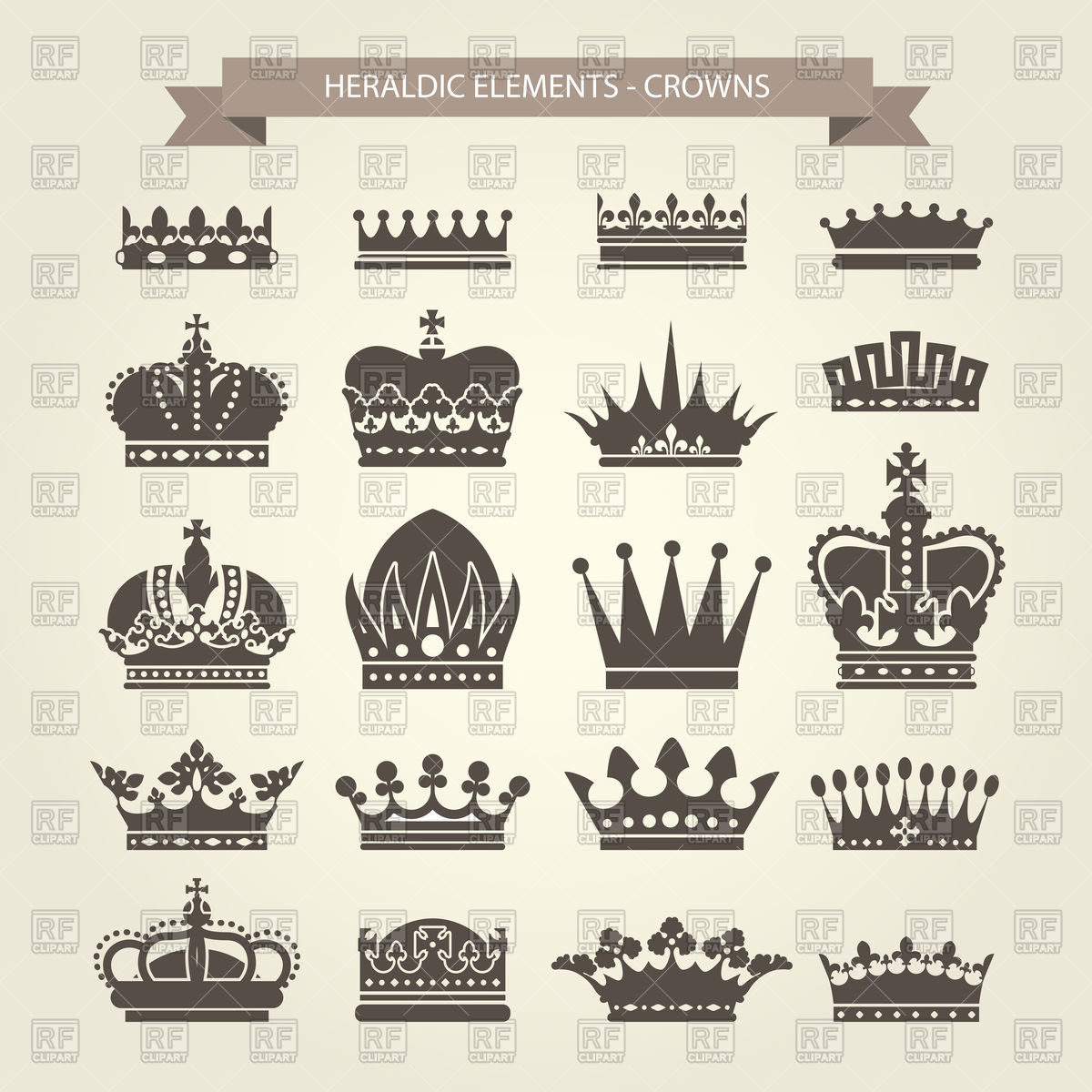 1200x1200 Heraldic Crowns Set