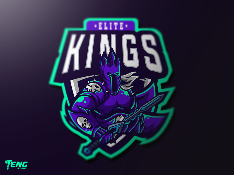 800x600 Elite Kings Esport Mascot Character Vector