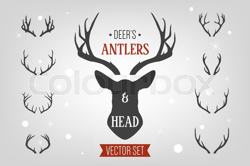 800x533 Black Silhouette Hand Drawn Deer S Stock Vector Colourbox