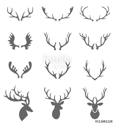 460x500 Hand Drawn Deer Antlers Vectors Stock Image And Royalty Free