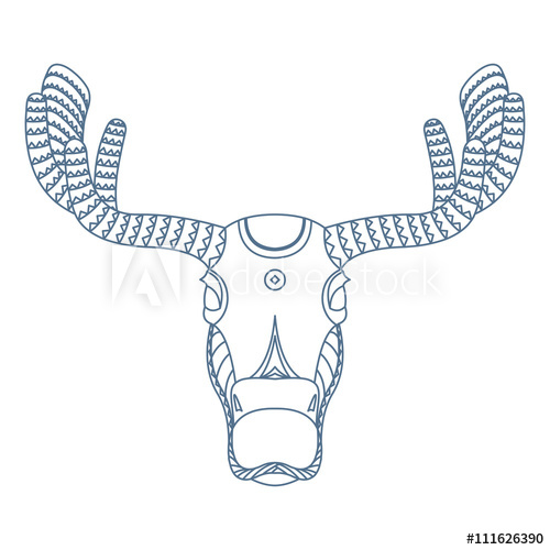 500x500 Elk Head Decorative Isolated Vector Illustration