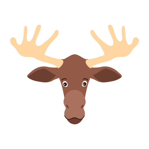 512x512 Moose Elk Head Antler Flat Sticker