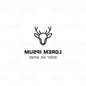 300x300 Photostock Vector An Elk Head Silhouette On White Background