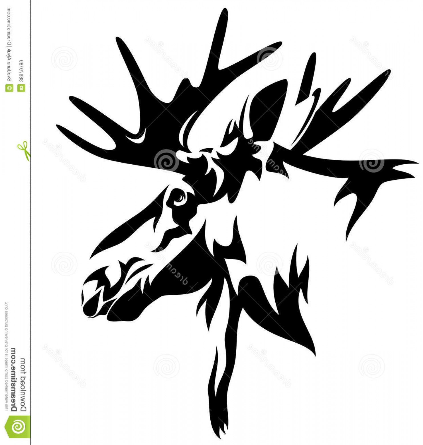 1484x1560 Royalty Free Stock Images Moose Head Elk Alces Alces Black White