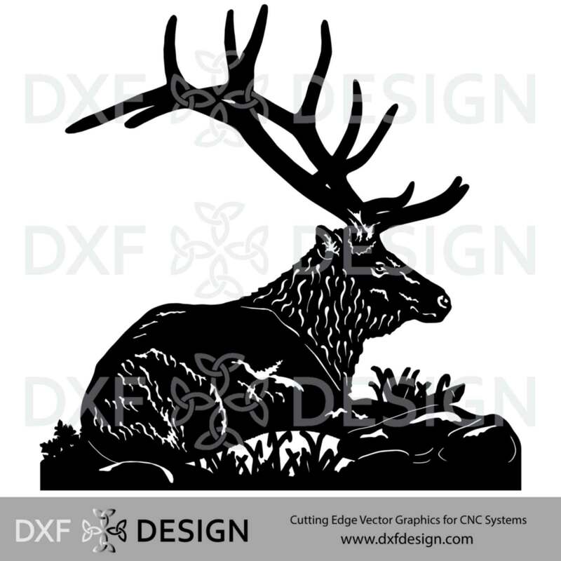 800x800 Elk Resting Dxf For Cnc Plasma Cutting