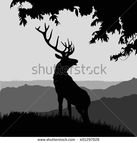 450x470 Elk Silhouette Vector