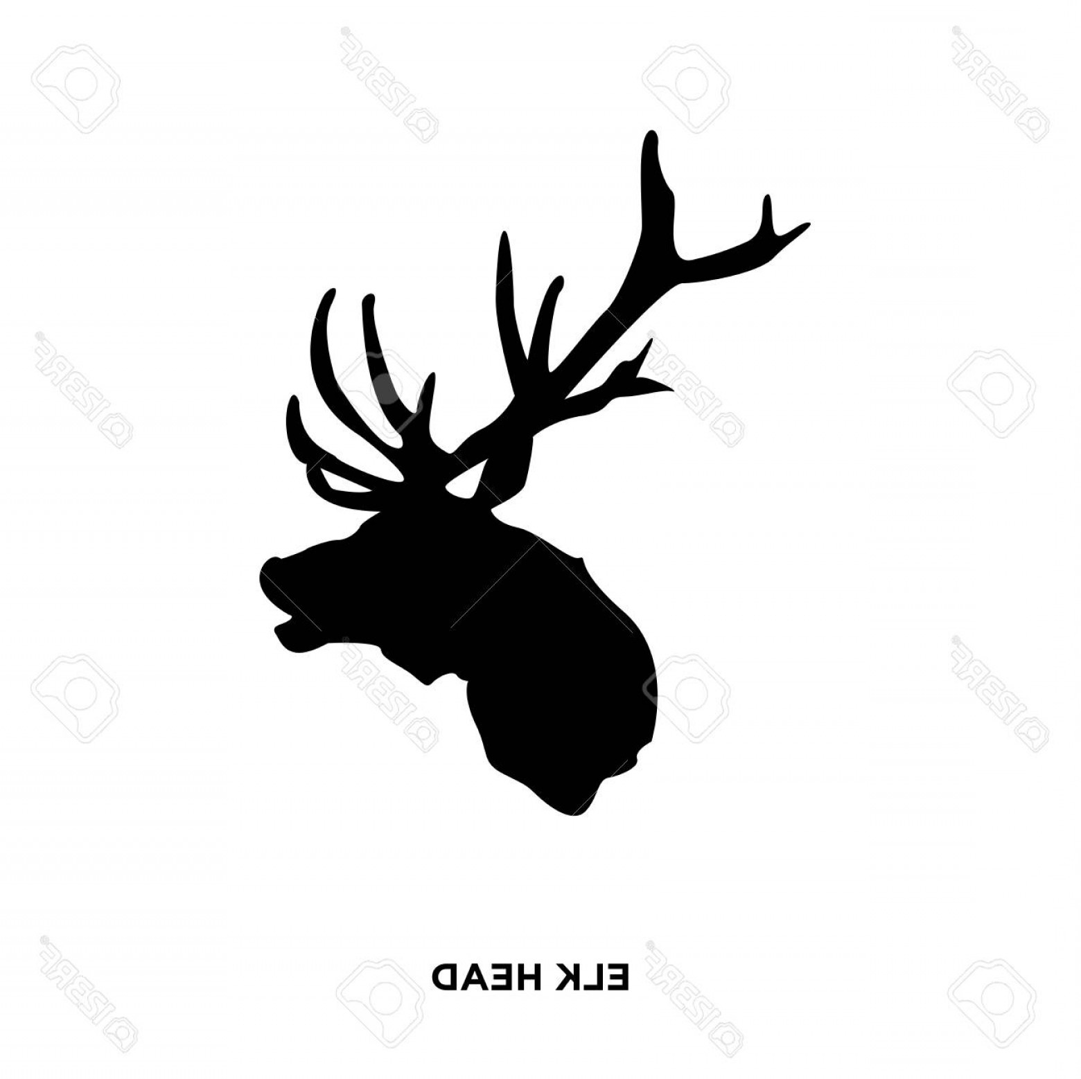 1560x1558 Photostock Vector An Elk Head Silhouette On White Background