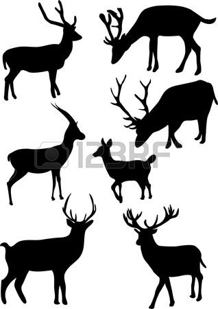 318x450 Stock Vector Rubber Stamps Silhouette Vector, Elk Silhouette