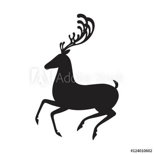 500x500 Deer Black Vector Illustration Elk Silhouette Isolated