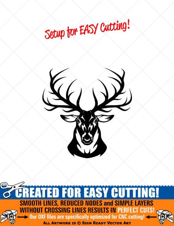 570x743 Elk Deer Head Clipart Vector Clip Art Graphics Digital Etsy