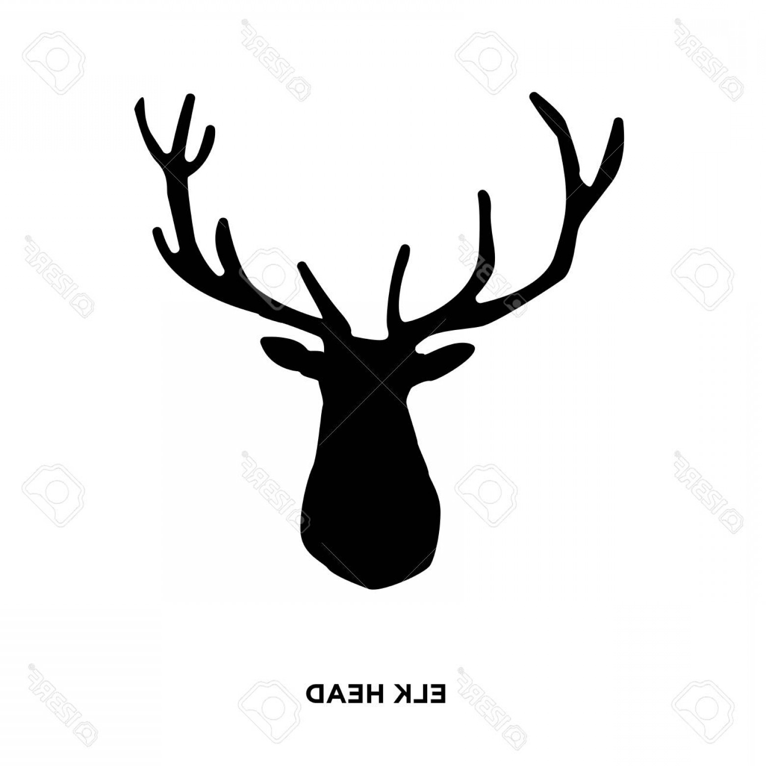 1560x1560 Photostock Vector An Elk Head Silhouette On White Background
