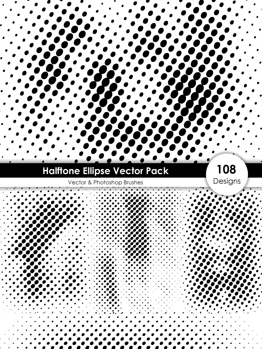 900x1200 Halftone Ellipse Shape Pattern Vector And Photoshop Brush Pack